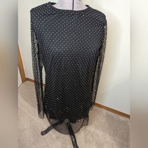 Black knit jewelled dress with matching skirt by sincerely jules